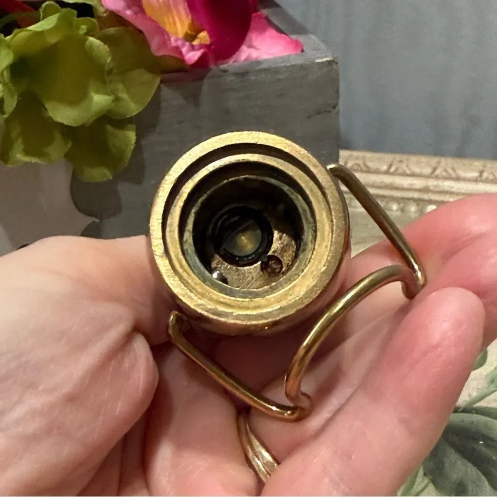 Vintage Heavy Brass Little Boy Bottle Stopper Pour Spout Risqué Whimsical